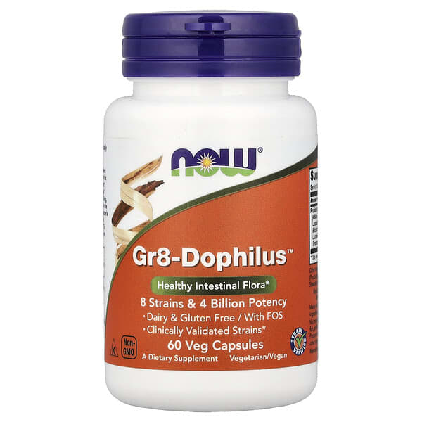 NOW Foods Gr8-Dophilus™, 60 Veg Capsules