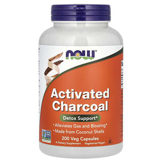 NOW Foods, Activated Charcoal, 베지 캡슐 200정