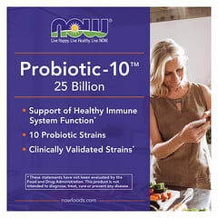 NOW Foods, Probiotic-10, 25 млрд, 50 вегетарианских капсул