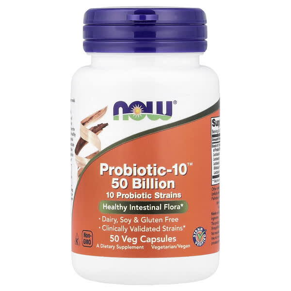 NOW Foods Probiotic-10™, 50 Billion, 50 Veg Capsules