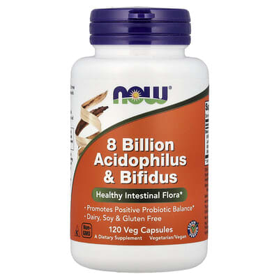 NOW Foods, 8 Billion NCFM & Bifidobacteria, 120 Vegetarian Capsules (68 mg Each)