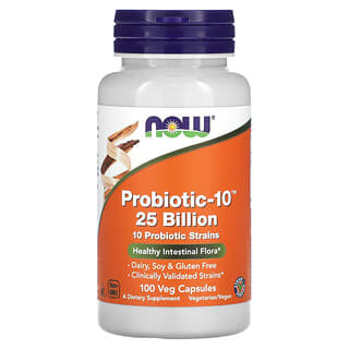 NOW Foods, Probiotic-10, 25 млрд, 100 растительных капсул