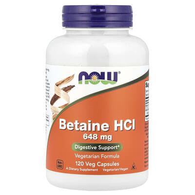 NOW Foods, Betaine HCl, 120 Vegetarian Capsules