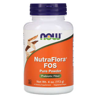 NOW Foods, NutraFlora FOS, Poudre pure, 113 g