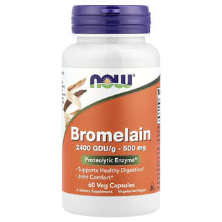 NOW Foods, Bromelain, 500 mg, 60 Veg Capsules