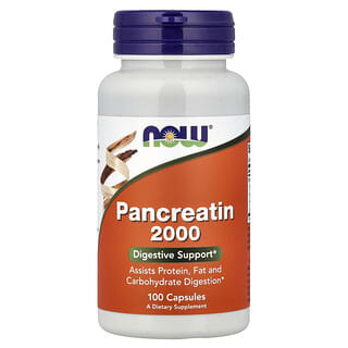 NOW Foods, Pankreatiini 2000, 200 mg, 100 kapselia
