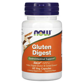 NOW Foods, Gluten Digest, добавка для переваривания глютена, 60 растительных капсул