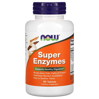 NOW Foods, Super enzimas, 90 comprimidos
