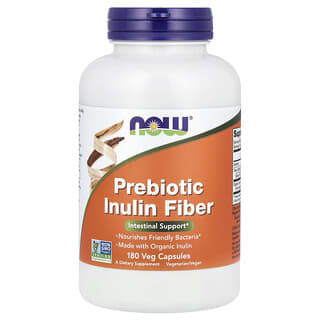 NOW Foods, Fibra de inulina prebiótica, 180 cápsulas vegetales