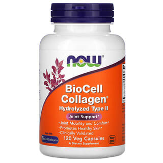 NOW Foods, Colágeno BioCell, hidrolizado tipo II, 120 cápsulas vegetales