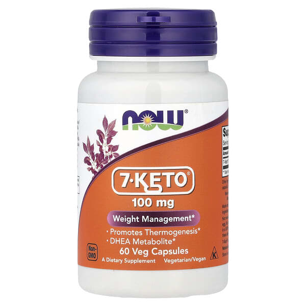 NOW Foods, 7-KETO, 100mg, 베지 캡슐 60정