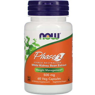 NOW Foods, Phase 2, Starch Neutralizer, 500 mg, 60 Veg Capsules