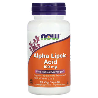 NOW Foods, Acido alfa lipoico, 100 mg, 60 capsule vegetali