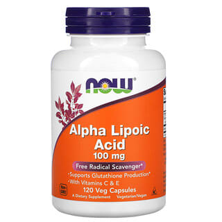 NOW Foods, Ácido alfa lipoico, 100 mg, 120 cápsulas vegetales