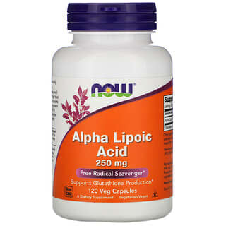 NOW Foods, Ácido alfa-lipoico, 250 mg, 120 cápsulas vegetales
