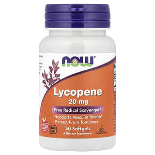 NOW Foods, Lycopène, 20 mg, 50 capsules à enveloppe molle