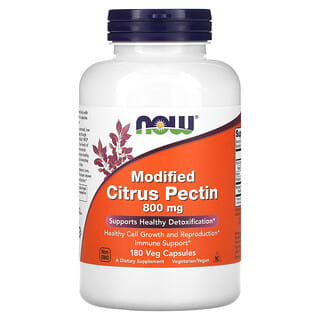 Now Foods, Pectina cítrica modificada, 800 mg, 180 cápsulas vegetales
