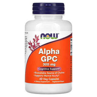 NOW Foods, Alfa-GPC, 300 mg, 60 cápsulas vegetales