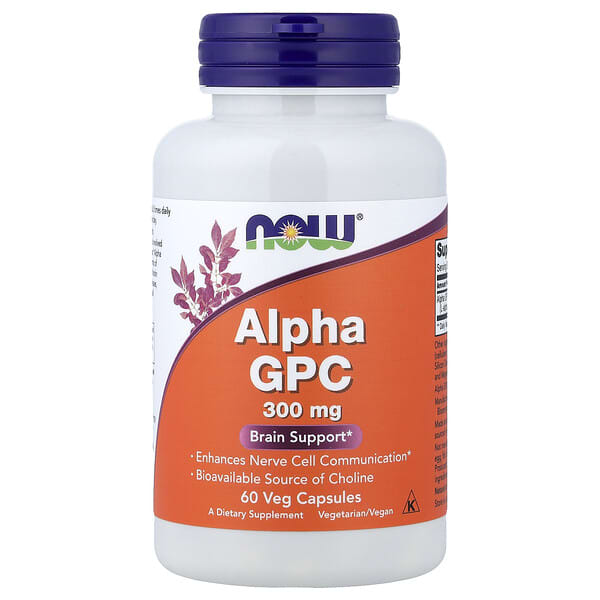 NOW Foods Alpha GPC, 300 mg, 60 Veg Capsules