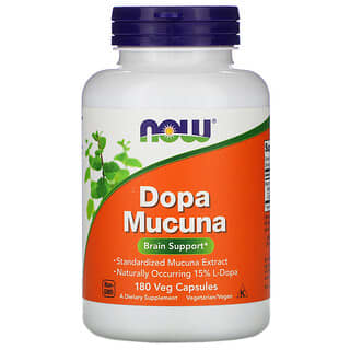 NOW Foods, L-dopa y Mucuna, 180 cápsulas vegetales