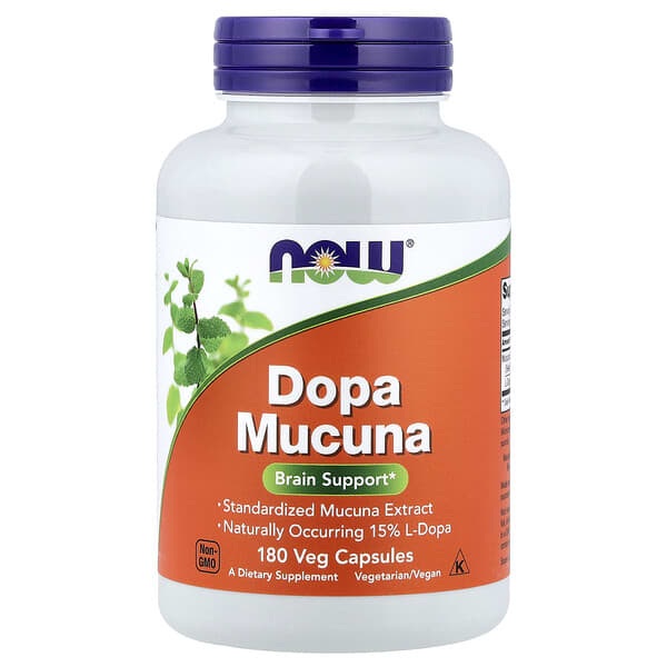 NOW Foods Dopa Mucuna, 180 Veg Capsules