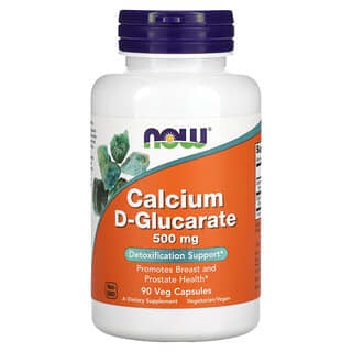 NOW Foods, D-glucarato de calcio, 500 mg, 90 cápsulas vegetales