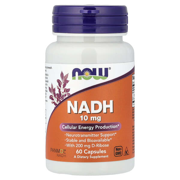 NOW Foods, NADH，10 毫克，60 粒素食膠囊