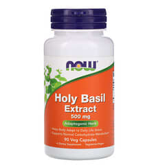 NOW Foods, Экстракт священного базилика, 500 мг, 90 растительных капсул