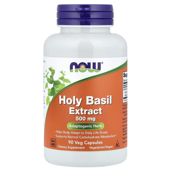 NOW Foods, Extracto de albahaca santa, 500 mg, 90 cápsulas vegetales
