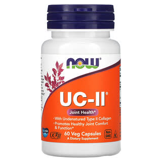 Now Foods, UC-II, Suplemento para la salud de las articulaciones con colágeno de tipo II sin desnaturalizar, 60 cápsulas vegetales