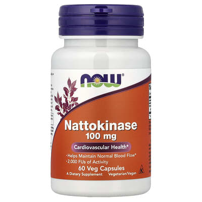 NOW Foods, Nattokinase, 100 mg, 60 Veg Capsules