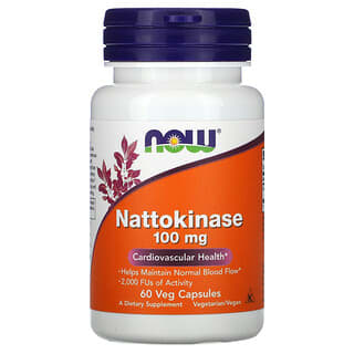 NOW Foods, Natoquinase, 100 mg, 60 Cápsulas Vegetais