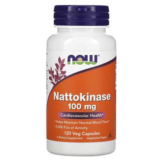 NOW Foods, Nattoquinase, 100 mg, 120 Cápsulas Vegetais