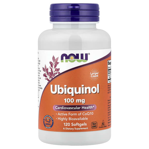 NOW Foods, Ubiquinol, 100 mg, 120 Softgels — product photo 1