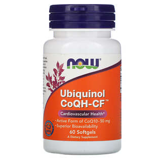 NOW Foods, Ubiquinol CoQH-CF, 60 cápsulas blandas