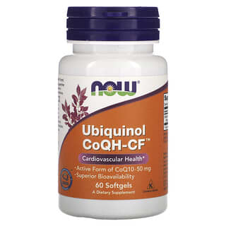 Now Foods, Ubiquinol CoQH-CF, 60 cápsulas blandas