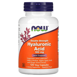 NOW Foods, Hyaluronic Acid, Double Strength, 100 mg, 120 Veg Capsules