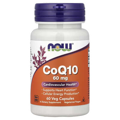 NOW Foods, Coenzyme Q10, 60 mg, 60 Vegetarian Capsules