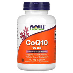 NOW Foods, CoQ10, 60 mg, 180 Veg Capsules