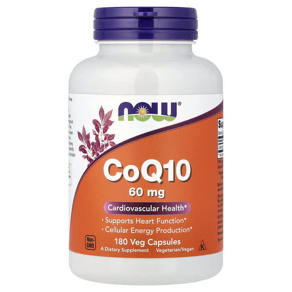NOW Foods, CoQ10, 60 mg, 180 Veg Capsules