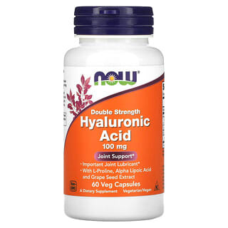 NOW Foods, Acide hyaluronique, double puissance, 100 mg, 60 capsules végétales