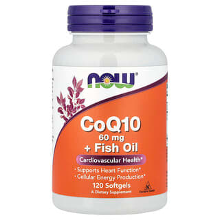 NOW Foods, коэнзим Q10 с рыбьим жиром с омега-3, 120 капсул