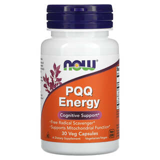 NOW Foods, добавка для энергии с пирролохинолинхиноном, 20 мг, 30 вегетарианских капсул