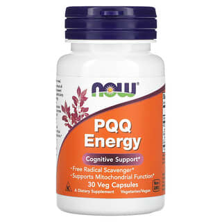 NOW Foods, PQQ energética, 20 mg, 30 cápsulas vegetales