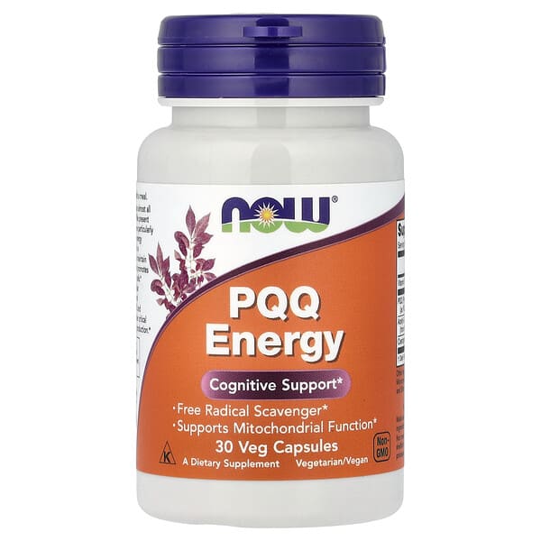 NOW Foods, PQQ Energy บรรจุแคปซูลผัก 30 แคปซูล