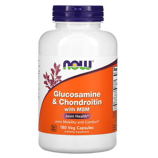 NOW Foods, Glucosamine & Chondroitin with MSM, 180 Veg Capsules
