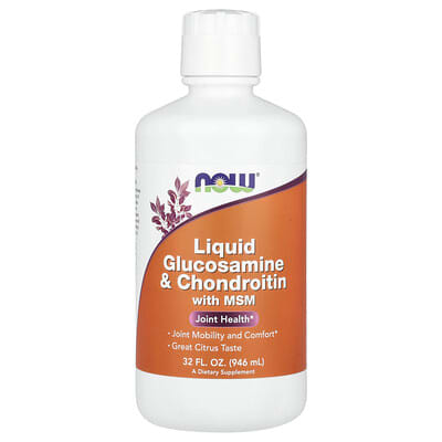 NOW Foods, Liquid Glucosamine and Chondroitin with MSM, Citrus, 32 fl oz (946 ml)