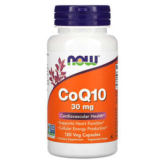 NOW Foods, CoQ10, 30 mg, 120 Cápsulas Vegetais