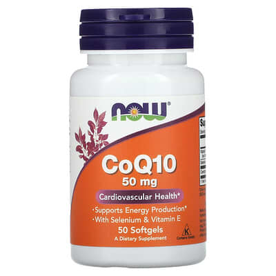 NOW Foods, Coenzyme Q10, Selenium & Vitamin E, 50 Softgels