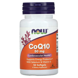NOW Foods, CoQ10, 50 mg, 50 Cápsula Softgel